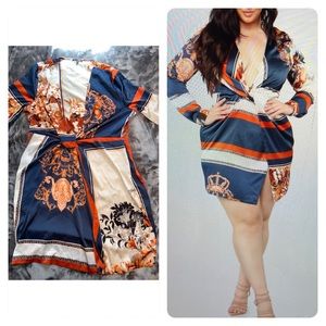 Multi-Color Patterned Silk Dress